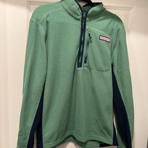 Vineyard Vines Green and Navy Quarter Zip